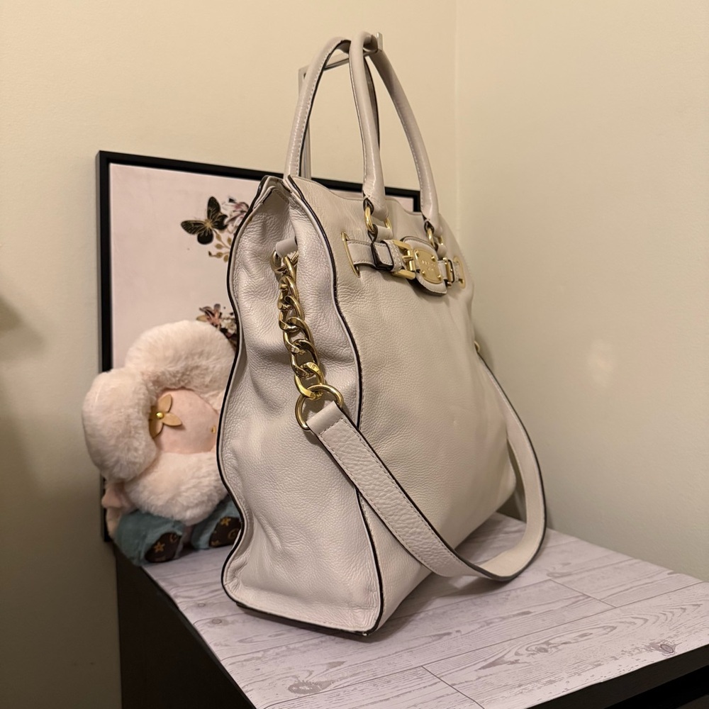 Vintage Michael Kors Hamilton Cream Leather Handbag - Picture 3 of 15